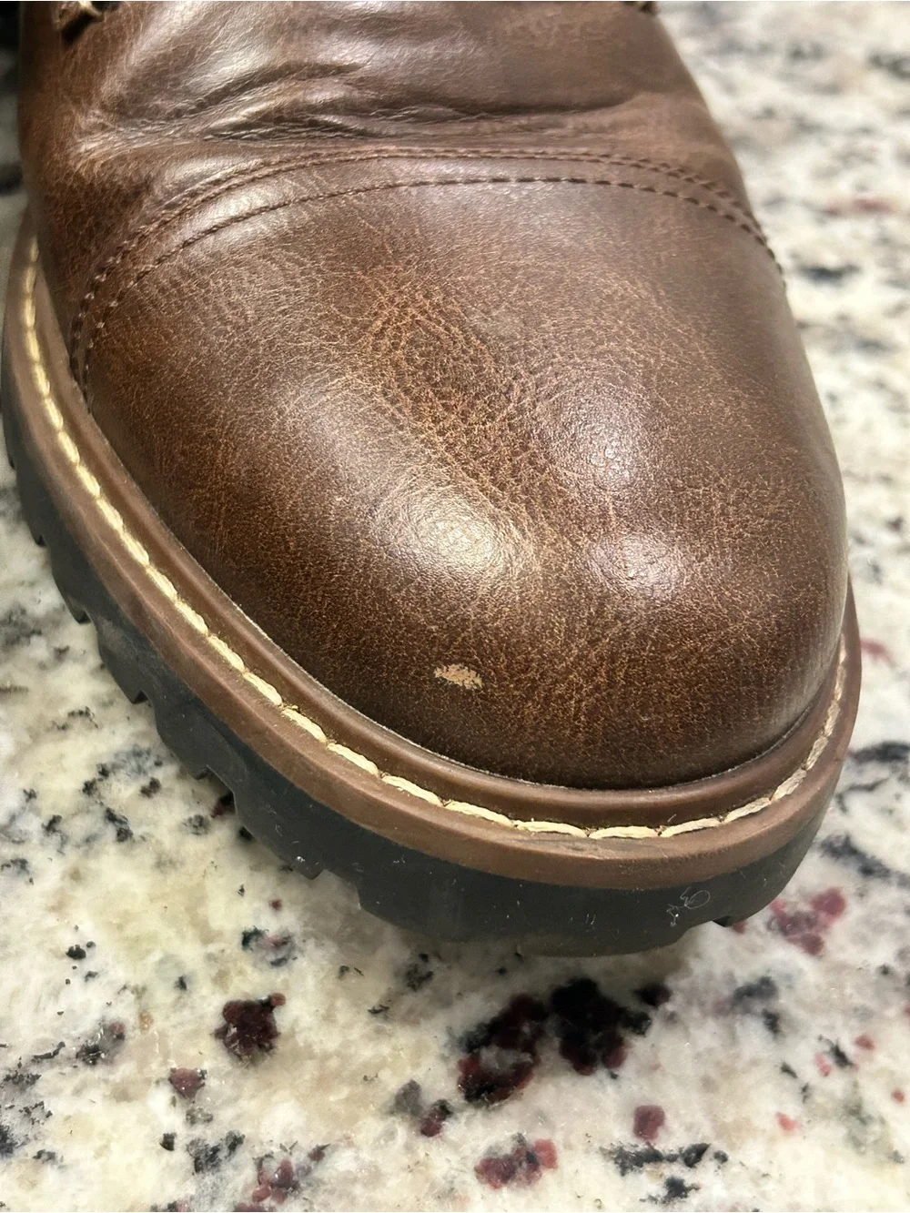 Sonoma Zip Side Combat Men's Brown Leather Lace-Up Boots Brown 11M Ortholite Eco